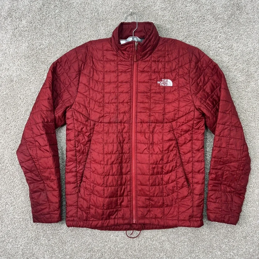 The North‎ Face ThermoBall Eco Jacket Mens Small Red Quilted Puffer Full Zip